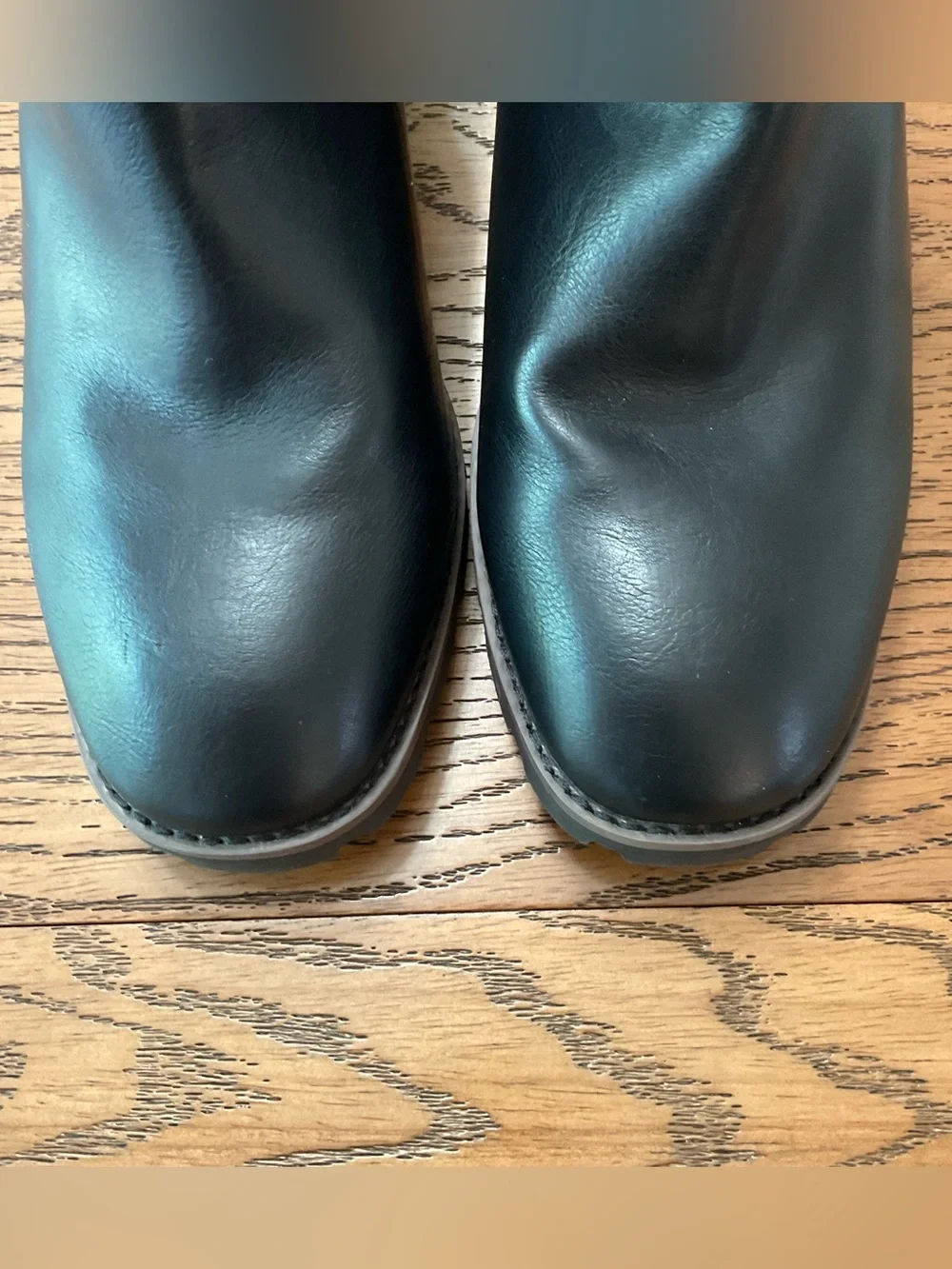 Korks - Black Wooden Heel Lug Sole Ankle Boots Size 10